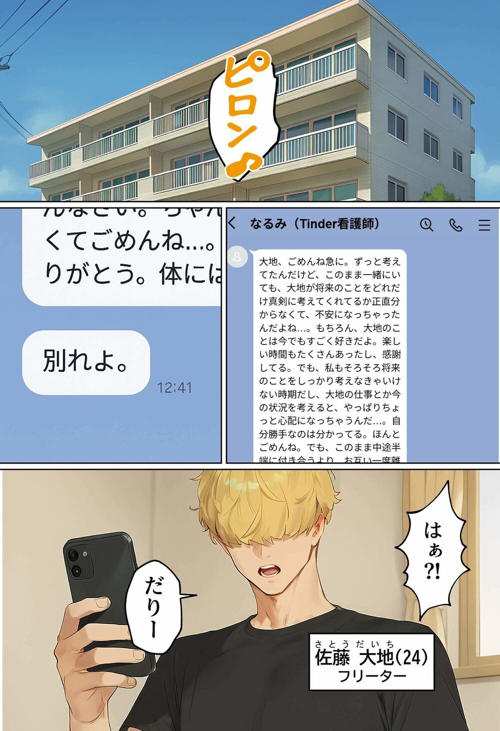 【実話】引っ越し見積もり中、新人ちゃん（22）のバキバキスマホにマチアプ通知！ヤリモク男子から「俺が」守らなきゃwww 画像3