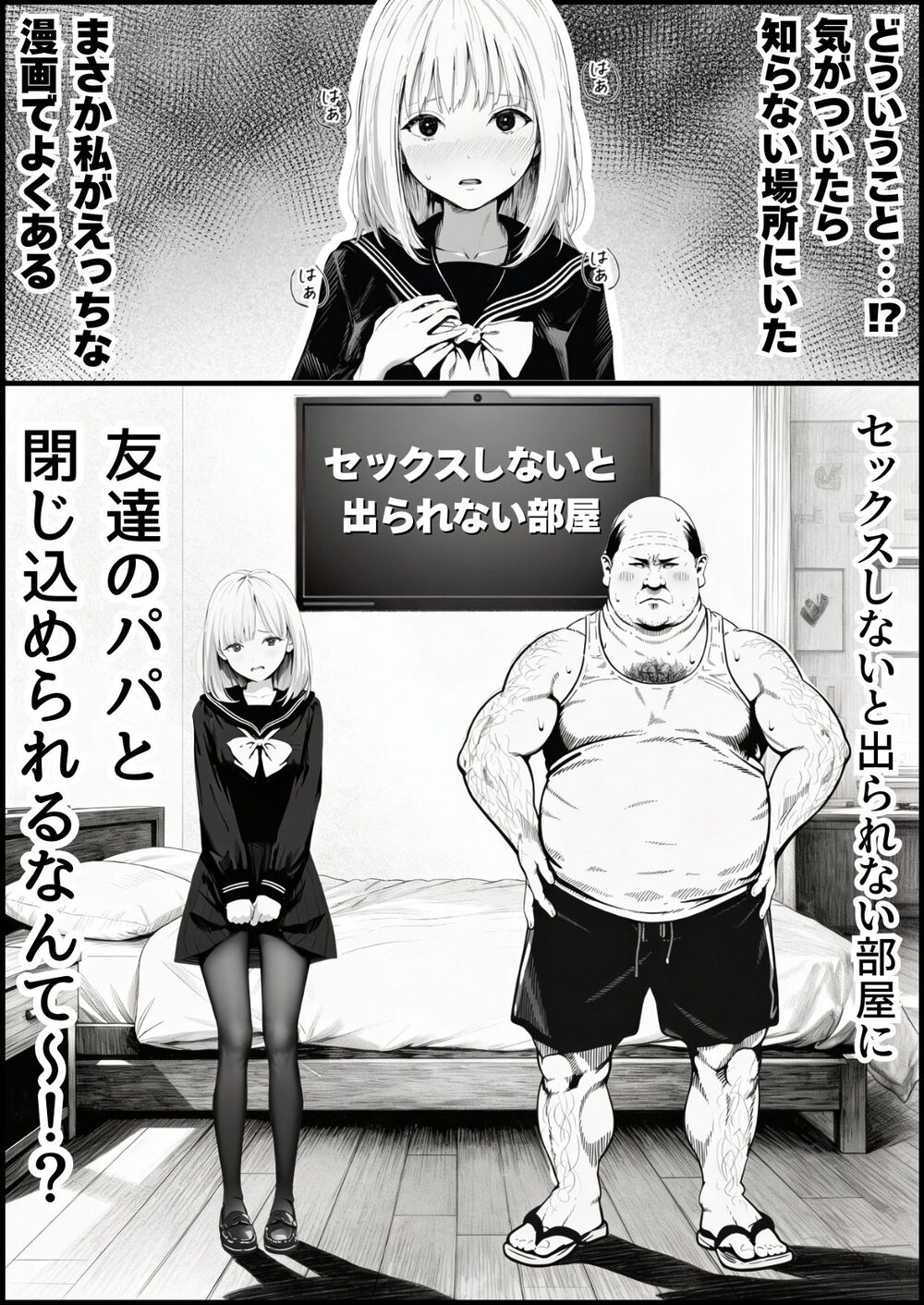 セックスしないと出られない部屋に親友のパパと閉じ込められたんですけど〜!? 画像1